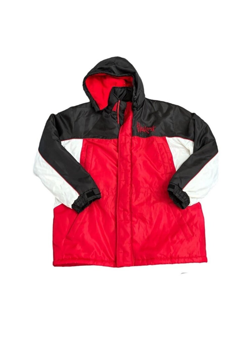 Vintage Y2K Huskers Red Black White  Puffer Coat Jacket Size Men's XLarge XL